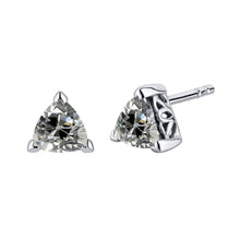 Real Natural Earth Mined Diamond Studs Trillion Old Miner Solitaire Earrings 3 Carats Gold 14K