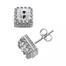Natural Earth Mined Diamond Studs Vintage Style Cushion Old Cut Jewellery 6 Carat Push Backs