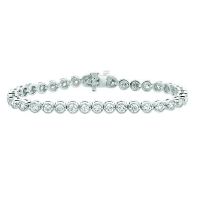 Real Diamond Tennis Bracelet 7 Carats 14K White Gold Jewelry