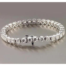 Real Diamond Tennis Bracelet Prong Set 10.20 Carats White Gold Jewelry 14K