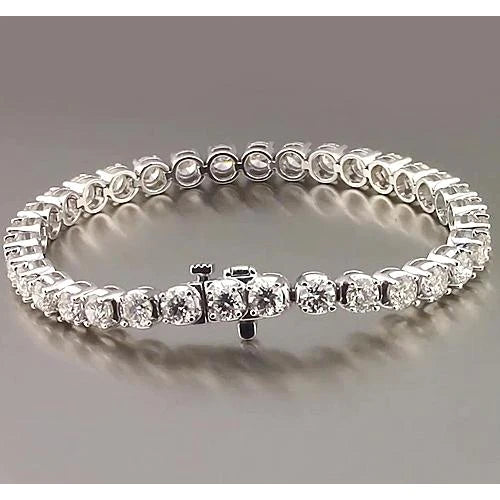 Real Diamond Tennis Bracelet Prong Set 10.20 Carats White Gold Jewelry 14K