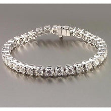 Real Diamond Tennis Bracelet Prong Set 10.20 Carats White Gold Jewelry 14K