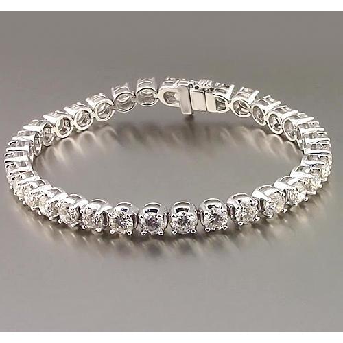 Real Diamond Tennis Bracelet Prong Set 10.20 Carats White Gold Jewelry 14K