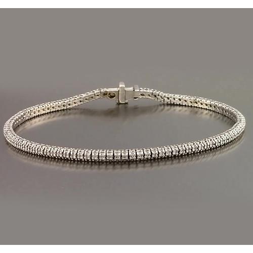 Real Diamond Tennis Bracelet Prong Set 3.50 Carats Jewelry New2