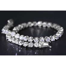 Real Diamond Tennis Bracelet Prong Set 8.60 Carats White Gold 14K Jewelry