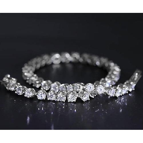 Real Diamond Tennis Bracelet Prong Set 8.60 Carats White Gold 14K Jewelry