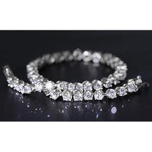 Real Diamond Tennis Bracelet Prong Set 8.60 Carats White Gold 14K Jewelry