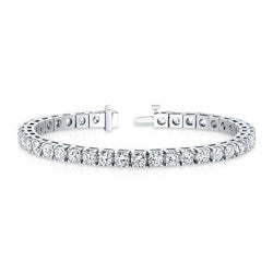 Real Natural Earth Mined Diamond Tennis Bracelet Solid Gold 17.10 Carats Round Fine Jewellery