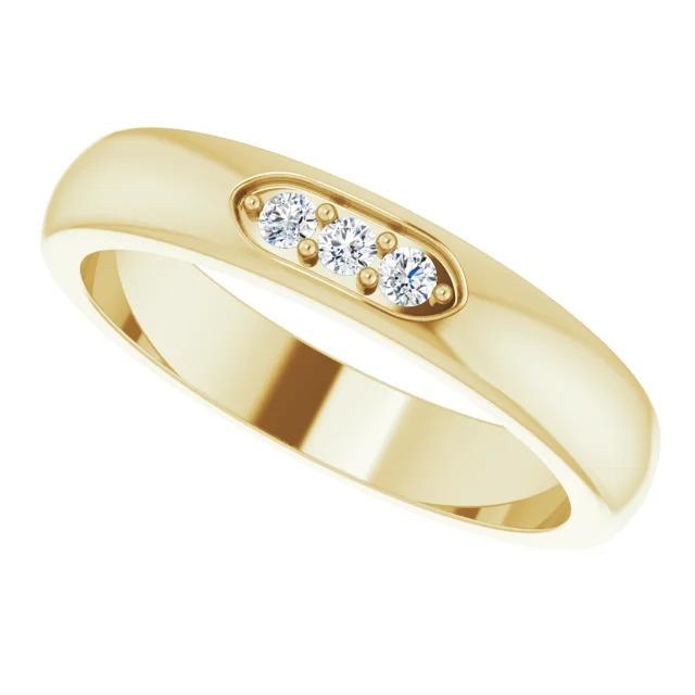  Real Diamond Three Stone Men's Ring 0.50 Carats 