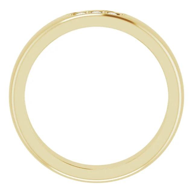  Real Diamond Three Stone Men's Ring Yellow Gold