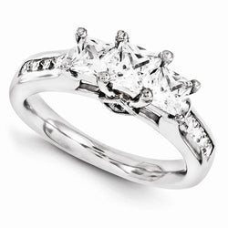 Real Diamond Three Stone Style Ring 2.25 Carats Women Jewelry New