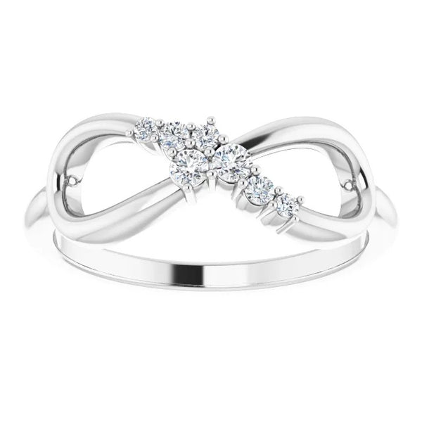 Real Diamond Wedding Anniversary Band 0.39 Carats Infinity Ladies Jewelry