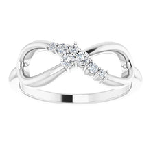 Real Diamond Wedding Anniversary Band 0.39 Carats Infinity Ladies Jewelry