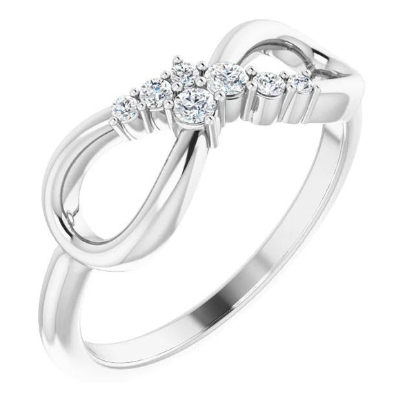Real Diamond Wedding Anniversary Band 0.39 Carats Infinity Ladies Jewelry