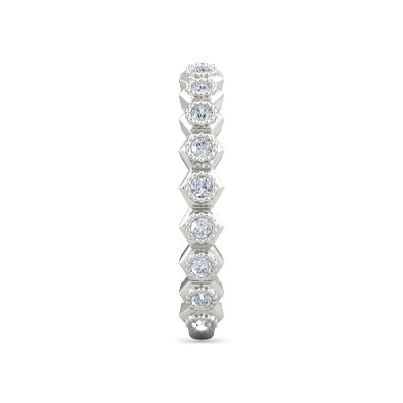 Real Diamond Wedding Anniversary Band 1.90 Carats Hexagon Milgrain Jewelry