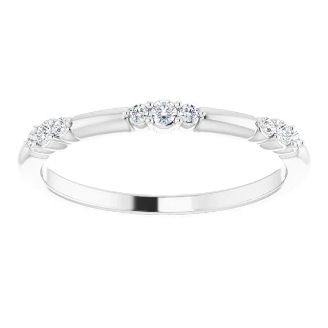 Real Diamond Wedding Band 0.60 Carats Prong Setting White Gold