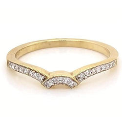 Real Diamond Wedding Band 0.75 Carats Women Yellow Gold 14K Jewelry