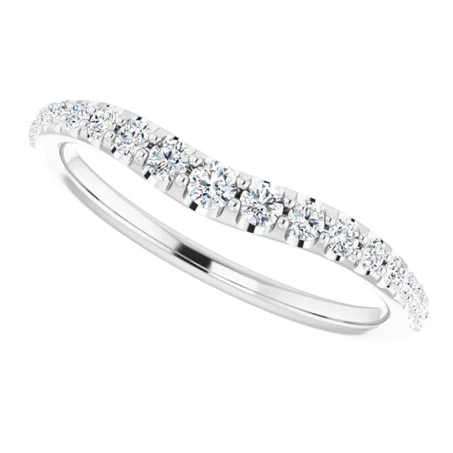 Real Diamond Wedding Band 1.50 Carats Women Jewelry White Gold 14K