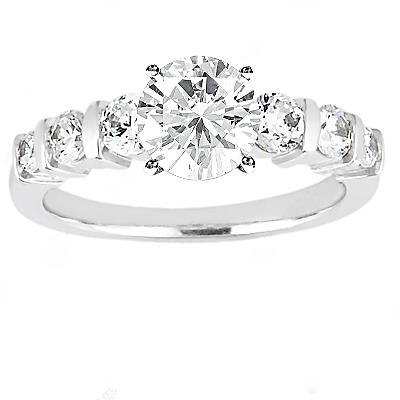 Real Diamond White Gold Engagement Set 2.25 Carats White Gold 14K