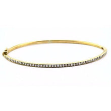 Real Diamond Women Bangle 2 Carats Yellow Gold 14K Jewelry