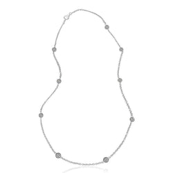 Real Natural Earth Mined Diamonds By Yard Necklace Bezel Milli Grain Setting 18” 5.50 Carats