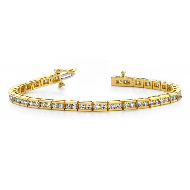 Real Diamonds Classic Style Tennis Bracelet 14K Yellow Gold