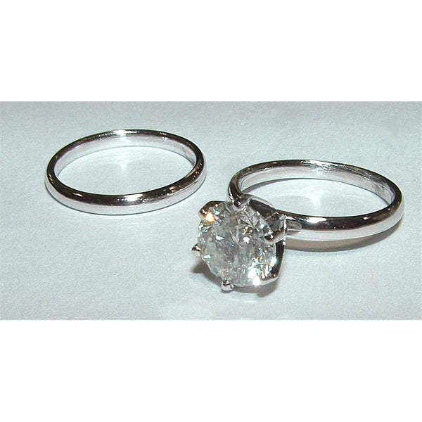 Real Diamonds Solitaire Ring Set 2 Ct Diamond White Gold