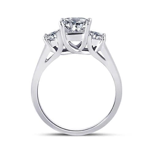 Real Diamonds Three Stone Engagement Ring 2.30 Carat Diamond Jewelry Gold