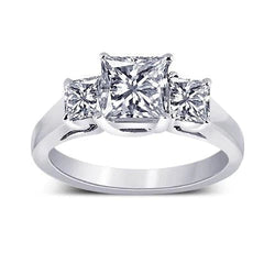 Real Diamonds Three Stone Engagement Ring 2.30 Carat Diamond Jewelry Gold