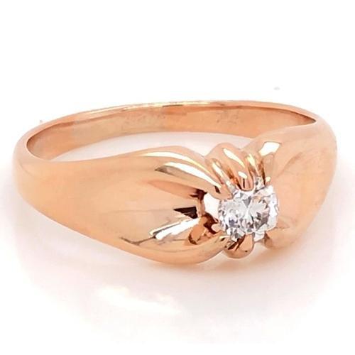 Real Engagement Ring 1 Carat Claw Prong Setting Yellow Gold 14K 2