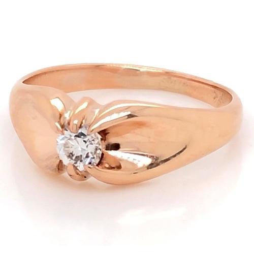 Real Engagement Ring 1 Carat Claw Prong Setting Yellow Gold 14K 3