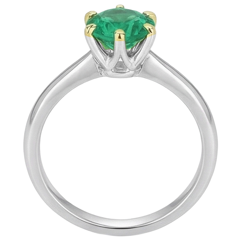 Genuine Colombian Emerald Precious Stone Ring – top view
