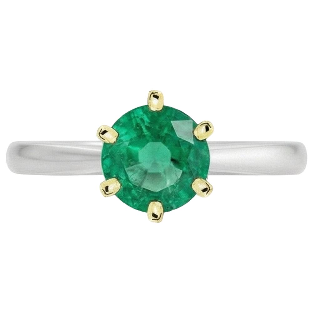 High-End Colombian Emerald Precious Stone Ring 2 ct – profile view