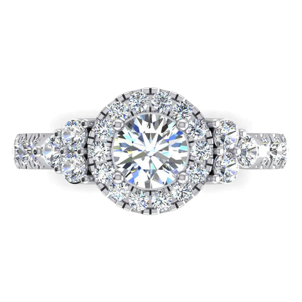 Real Halo Diamond Engagement Ring For Women