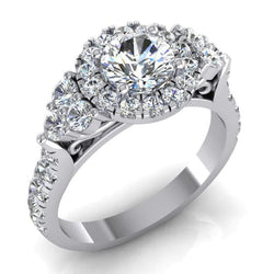 Real Halo Diamond Engagement Ring For Women