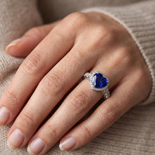 Real Heart Cut Sapphire Engagement Ring