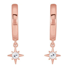 Real Hoop Diamond Earrings 1 Carat Old Miner Twinkling Star Style Rose Gold