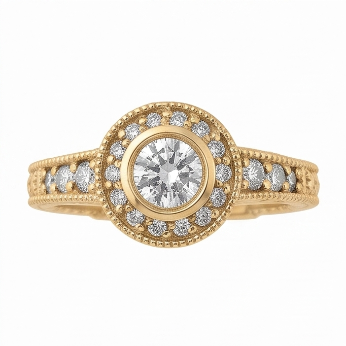 Real Natural Earth Mined DIAMOND ( NOT LAB GROWN ) Anniversary 0.80 Carat Fancy Ring Bezel Setting Jewellery YG 14K