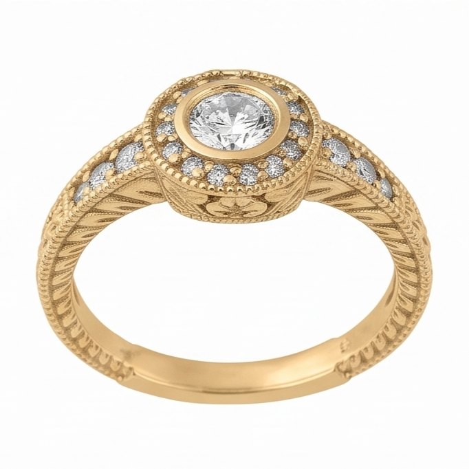 Real Natural Earth Mined DIAMOND ( NOT LAB GROWN ) Anniversary 0.80 Carat Fancy Ring Bezel Setting Jewellery YG 14K