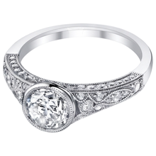 Real Natural Earth Mined DIAMOND ( NOT LAB GROWN ) Engagement Ring Antique Style 2.90 Carats White Gold Bezel Set