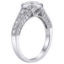 Real Natural Earth Mined DIAMOND ( NOT LAB GROWN ) Engagement Ring Antique Style 2.90 Carats White Gold Bezel Set