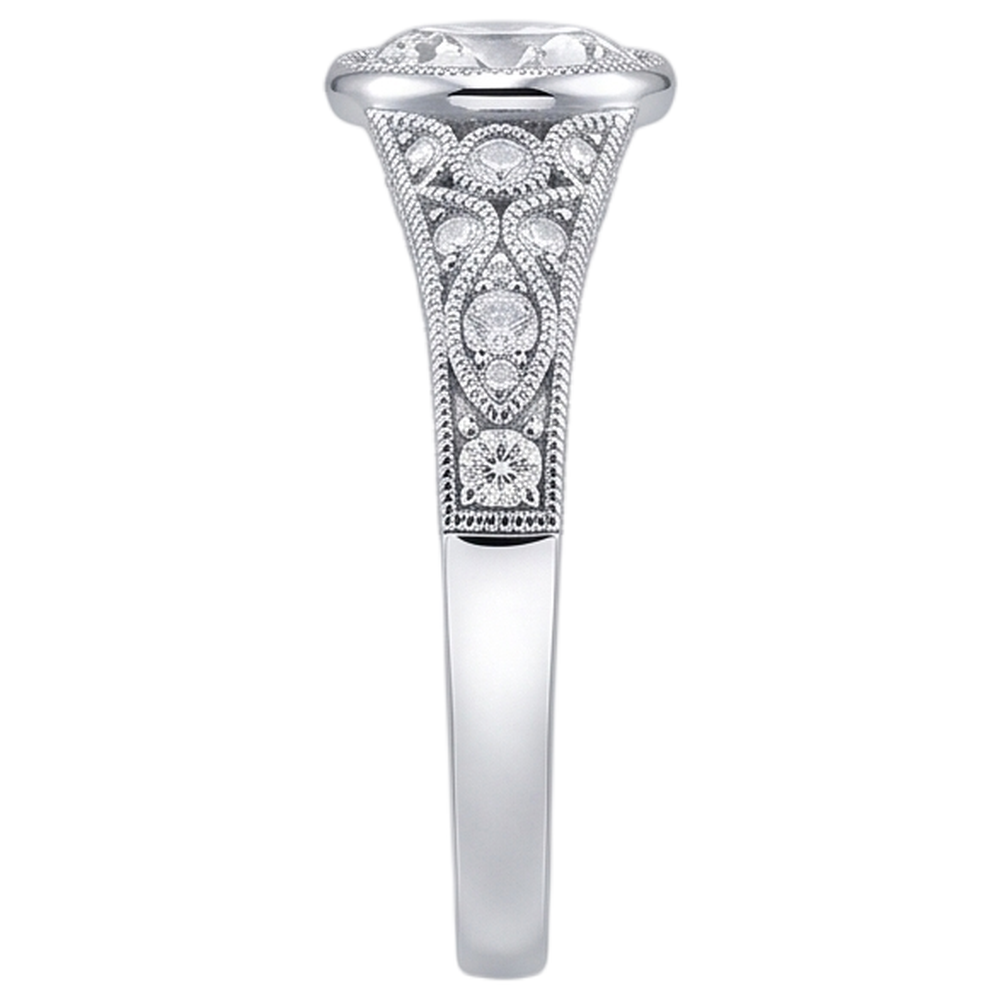 Real Natural Earth Mined DIAMOND ( NOT LAB GROWN ) Engagement Ring Antique Style 2.90 Carats White Gold Bezel Set