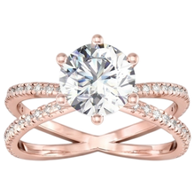 Real Natural Earth Mined DIAMOND ( NOT LAB GROWN ) Engagement Ring Twisted Split Shank 1.50 Carats Rose Gold 14K
