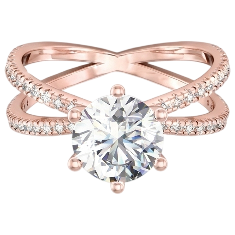 Real Natural Earth Mined DIAMOND ( NOT LAB GROWN ) Engagement Ring Twisted Split Shank 1.50 Carats Rose Gold 14K