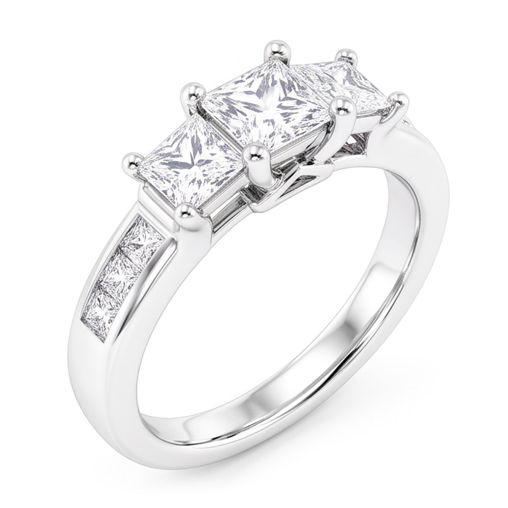 Real Natural Earth Mined DIAMOND ( NOT LAB GROWN ) Three Stone Style Ring 2.25 Carats Women Jewellery New