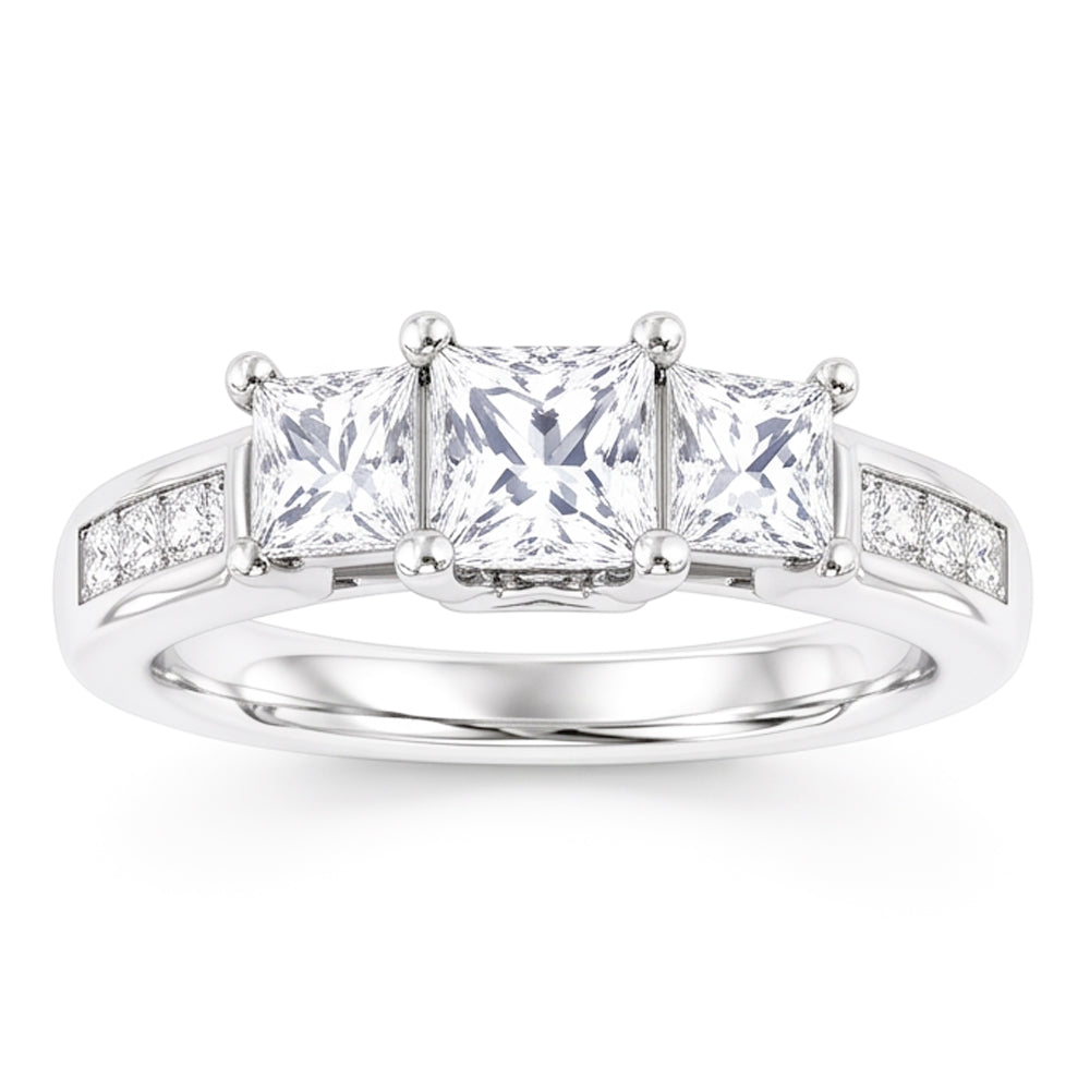 Real Natural Earth Mined DIAMOND ( NOT LAB GROWN ) Three Stone Style Ring 2.25 Carats Women Jewellery New