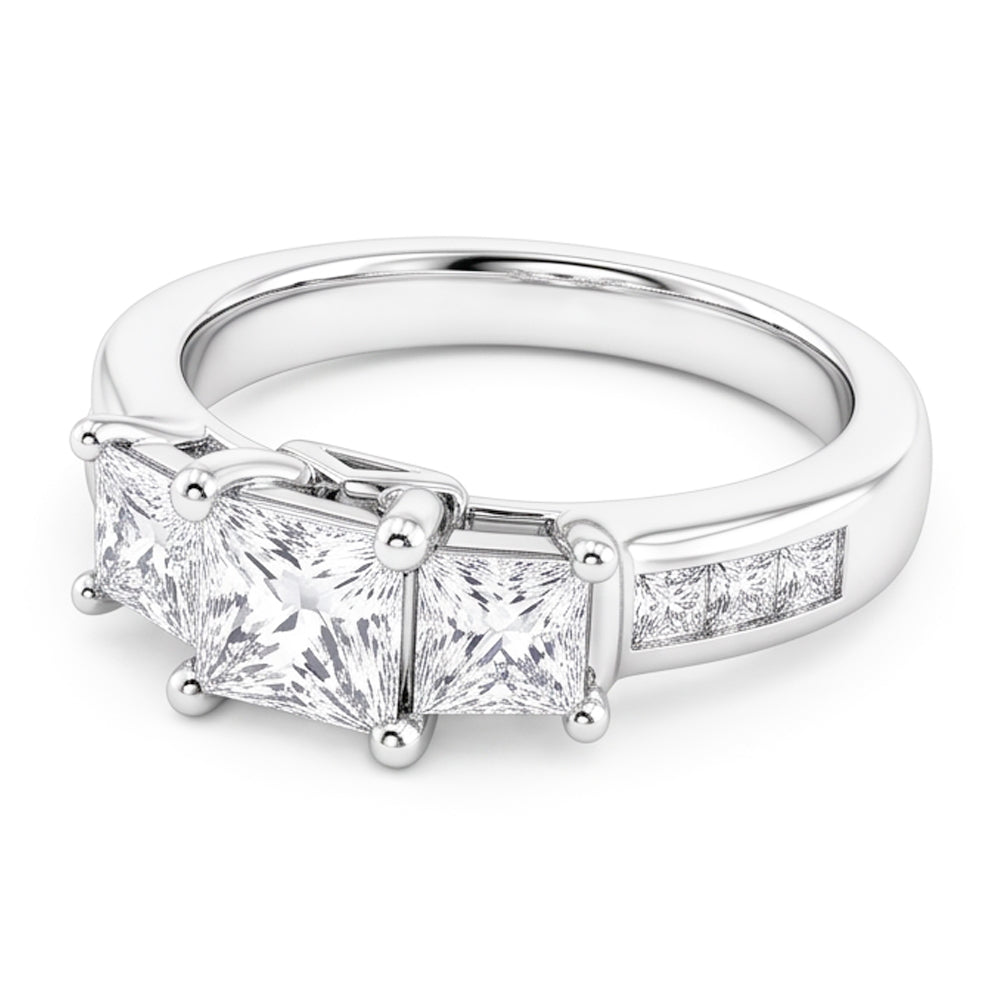 Real Natural Earth Mined DIAMOND ( NOT LAB GROWN ) Three Stone Style Ring 2.25 Carats Women Jewellery New