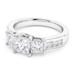 Real Natural Earth Mined DIAMOND ( NOT LAB GROWN ) Three Stone Style Ring 2.25 Carats Women Jewellery New