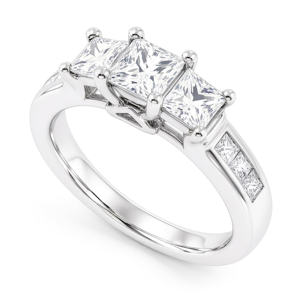 Real Natural Earth Mined DIAMOND ( NOT LAB GROWN ) Three Stone Style Ring 2.25 Carats Women Jewellery New