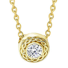 Real Necklace Pendant With Chain 1 Carats Yellow Gold 14K New